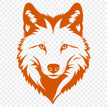 SVG design featuring a stylized wolf animal silhouette