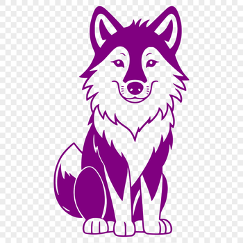 A detailed illustration of a wolf in full body pose, suitable for various design projects.