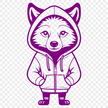 A digital illustration of a standing wolf in full body pose.