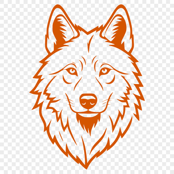 A high-quality vector image of a wolf's head, suitable for various design applications.