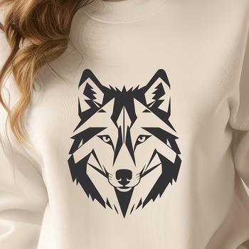 A detailed illustration of a wolf's head, suitable for use in vector designs.