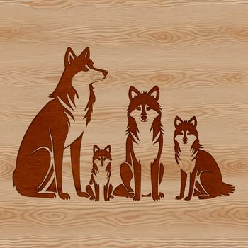 A realistic illustration of a wolf in a natural environment.