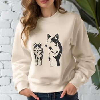 A detailed illustration of a wolf in full body pose.