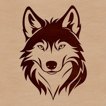 An SVG vector art image featuring the profile view of a wolf's face, ideal for use in commercial and personal designs.