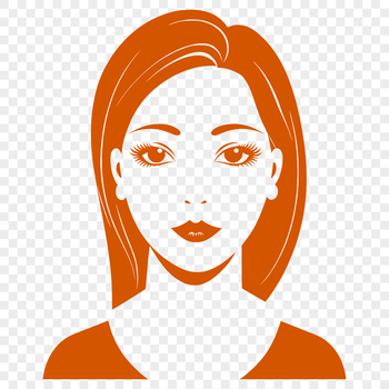 A simple line drawing illustration of a woman, suitable for vector art and cutting machine designs.