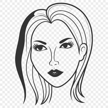 A female figure designed as vector art for various digital uses.