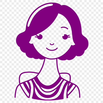 A stylized illustration of a female figure.