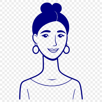A digital illustration of a woman in a simple style, suitable for printing or cutting out using a Cricut machine.