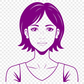 An SVG illustration of a woman designed as a vector graphic.