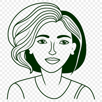 Vector illustration of a woman, suitable for graphic design projects and cutting machines like Cricut.