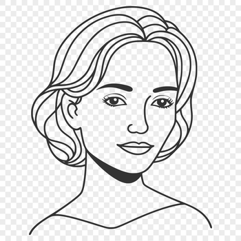 Illustration of a woman in vector format, suitable for various uses including design projects and crafts.