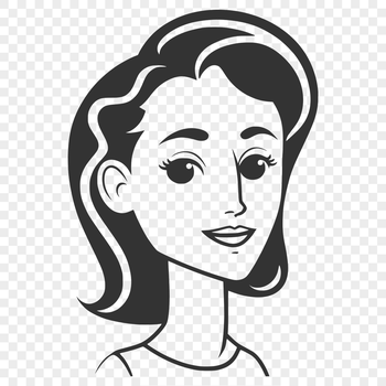 A digital illustration of a woman in a variety of poses for use as clip art.