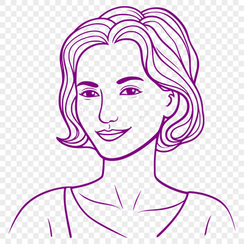 A digital illustration of a woman in a simple style, suitable for graphic design and cutting projects.