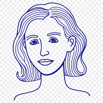 A high-quality vector illustration of a woman, suitable for digital use.