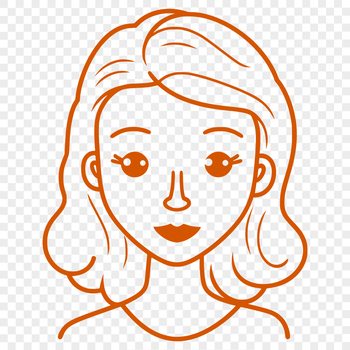 A stylized illustration of a woman in a modern design.