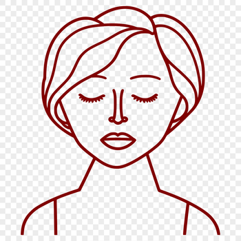 A digital illustration of a woman in a simple style, suitable for various design projects.