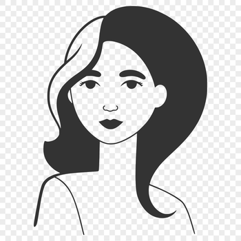 A digital representation of a woman, designed as vector art suitable for cutting machines and laser cutters.