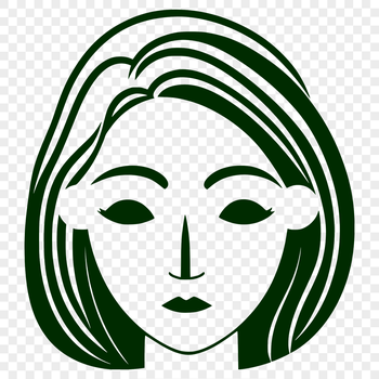 A vector illustration of a woman in a simple design.