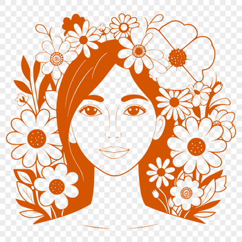 Woman silhouette in floral pattern, suitable for vector design and cutting machine applications.