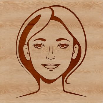 A female figure represented in vector art form.