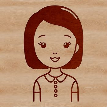 A female silhouette with elegant lines and simple details.