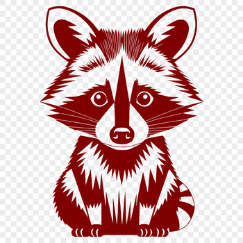 A high-resolution clip art design of a raccoon suitable for digital crafting and graphic design projects.