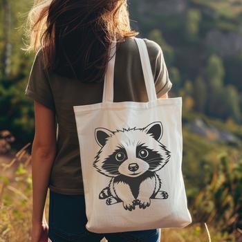 A high-resolution, scalable vector graphic (SVG) illustration of a raccoon in simple line art style.