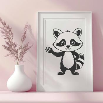 An SVG graphic representation of a raccoon.