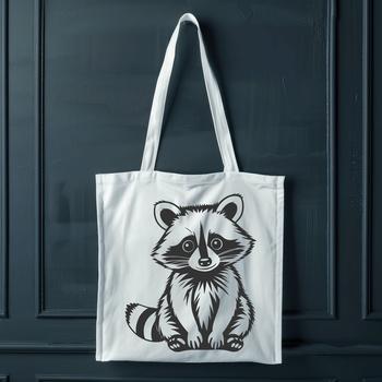A stylized illustration of a raccoon created as a vector graphic.