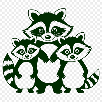 A simple illustration of a raccoon in a digital format, suitable for various applications.