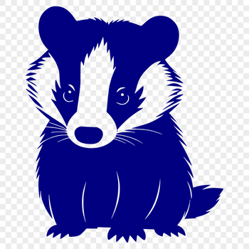 A detailed illustration of a wild badger in a natural environment, suitable for vector art designs.