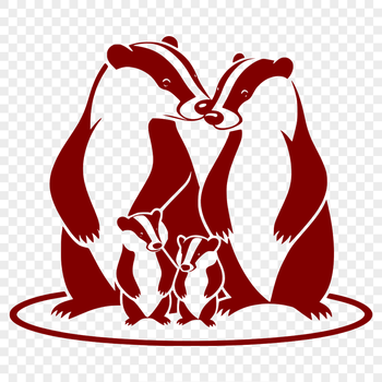 A detailed illustration of a badger, featuring sharp facial features and distinctive markings.