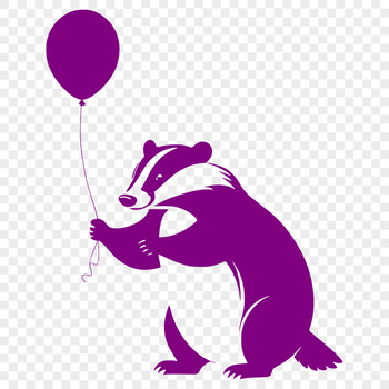 An SVG vector graphic design featuring a close-up of a badger's face.