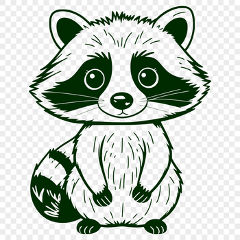 An SVG graphic representation of a raccoon suitable for digital design.