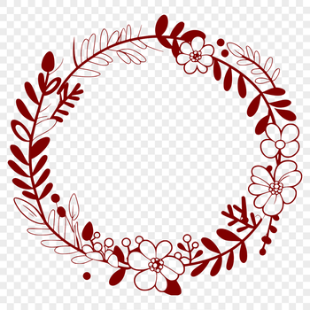 A floral wreath design created as a vector art template for digital and craft projects.