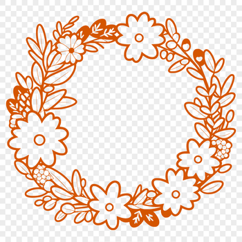 A floral wreath designed as a vector graphic, suitable for use in digital designs and craft projects.