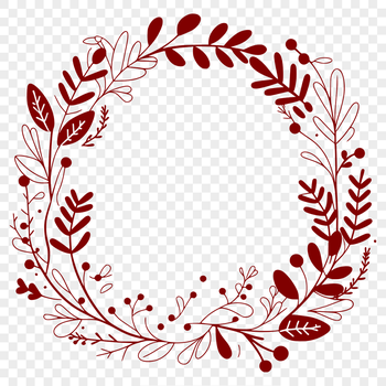 A floral wreath design composed of vector shapes for digital and print applications.