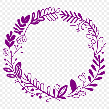 A floral wreath design suitable for vector art and cutting machine applications.