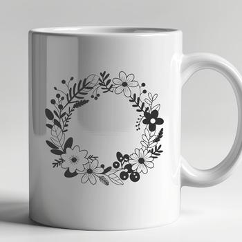 A circular floral arrangement made up of intricately designed elements.