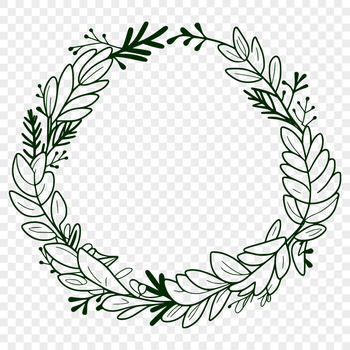 High-quality SVG illustration of a decorative floral wreath.