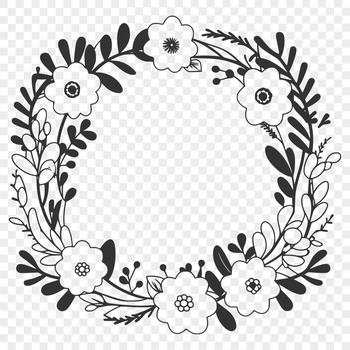 A floral wreath design created as a vector image suitable for various applications.