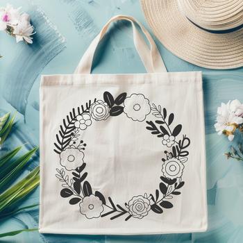 A floral design for a digital wreath template created with vector art.