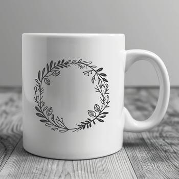 A decorative floral wreath designed in vector format.