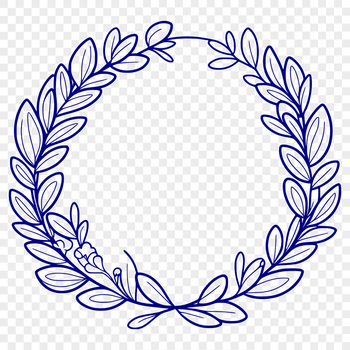 A delicate floral wreath design created in vector art format.