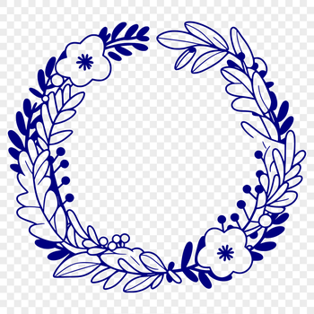 A digital floral wreath design created using vector art for easy editing and customization.