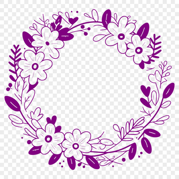 A floral wreath design made from interconnected elements.
