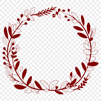 A floral wreath designed as vector art for digital editing.