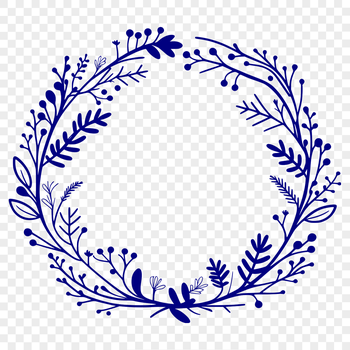 A decorative floral wreath design for crafting projects.