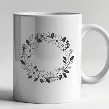 A floral SVG design featuring a decorative wreath made up of intertwined elements.