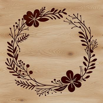 A decorative floral wreath designed as a vector graphic for digital use.